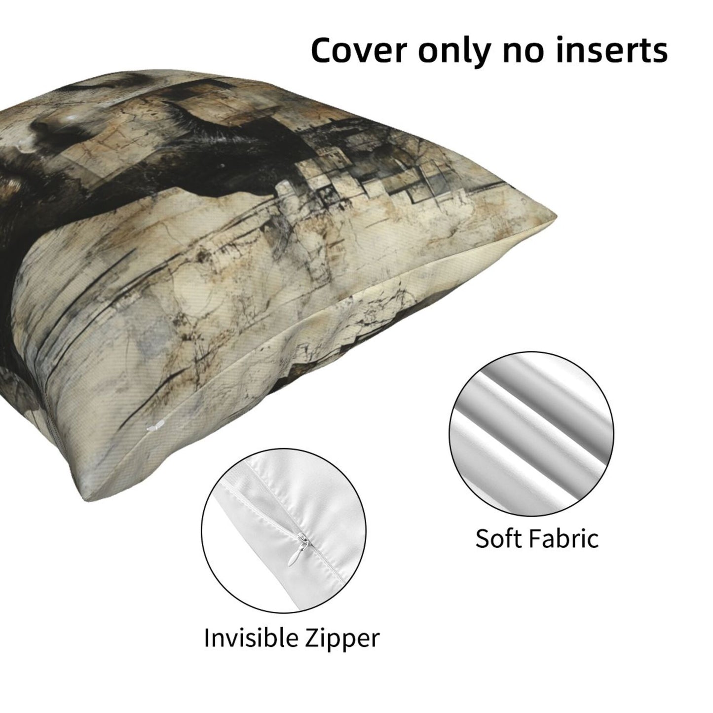 Silent Geometry – Modern Abstract Portrait Art Pillow Cover (18×18 inch)