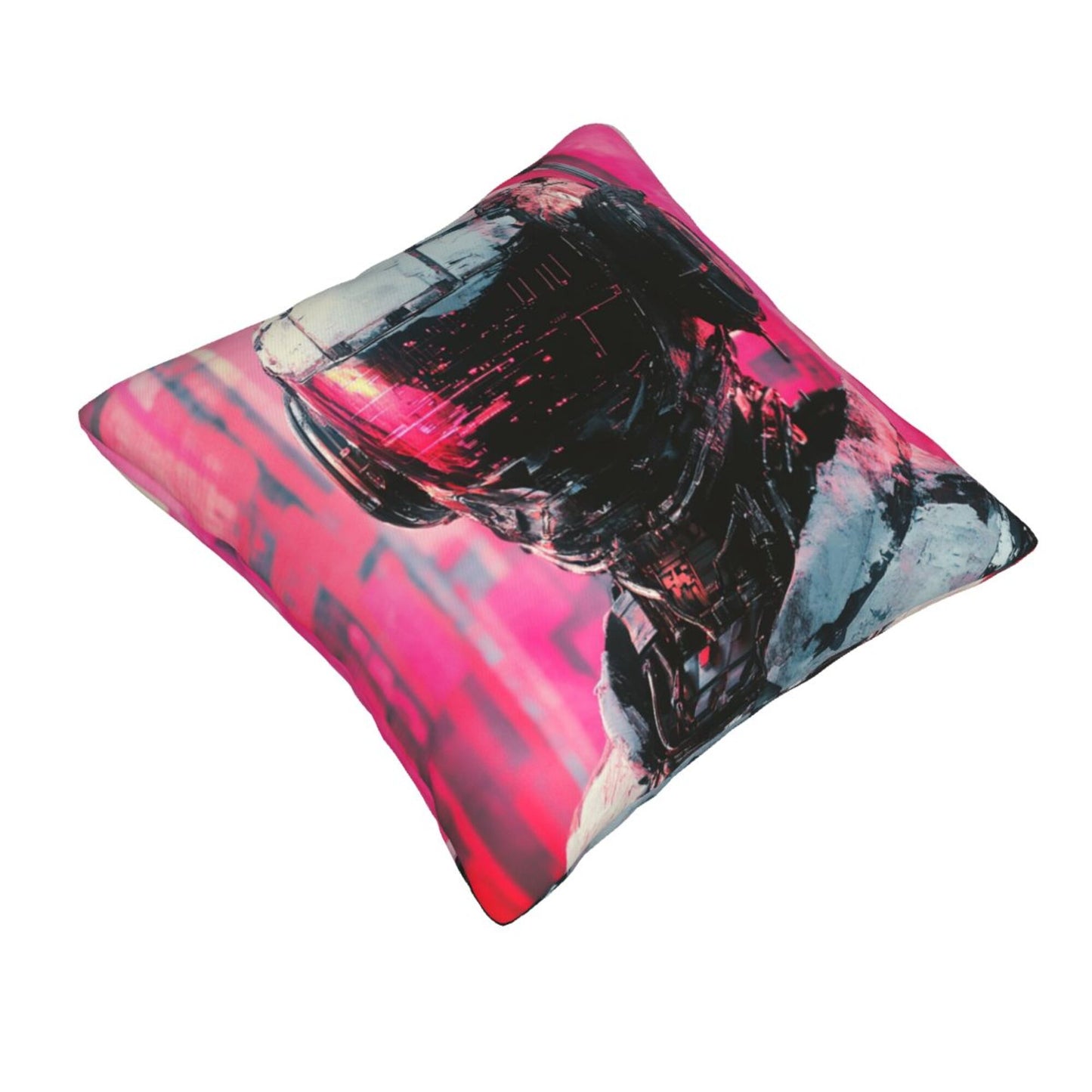Obsidian Eyes – Black Cat Illustrated Pillow Cover (18×18 inch)