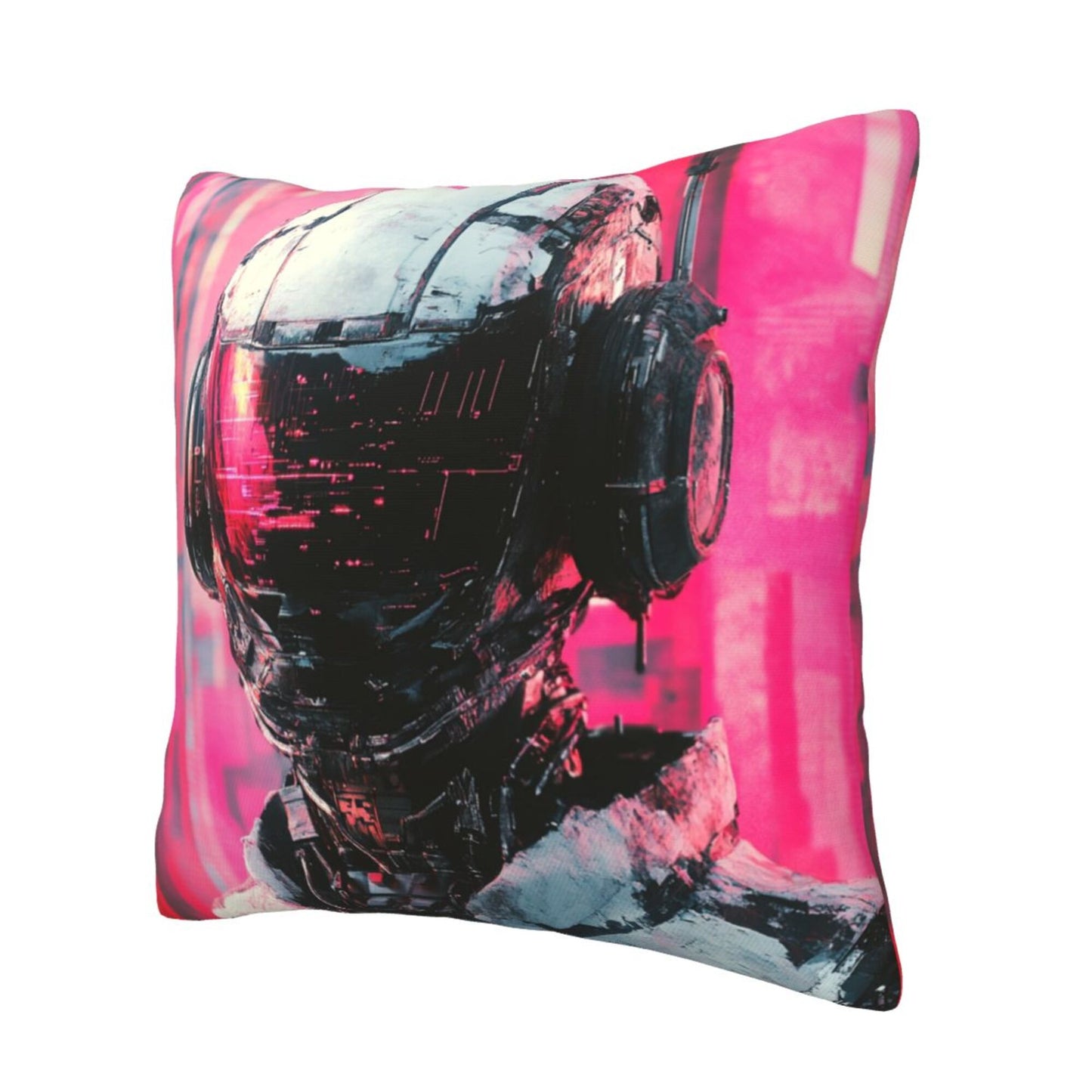 Obsidian Eyes – Black Cat Illustrated Pillow Cover (18×18 inch)